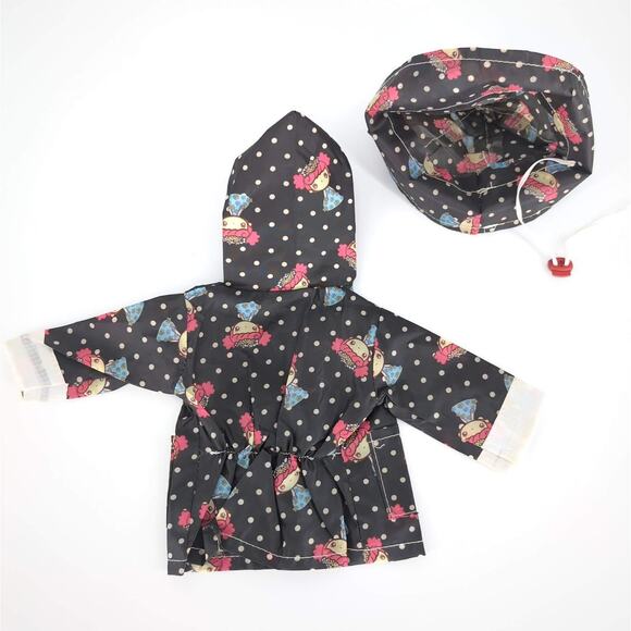 Unbranded Black & White Polka Dot Raincoat Rain Jacket / Mac for 18" Dolls - GUC - Picture 6 of 9